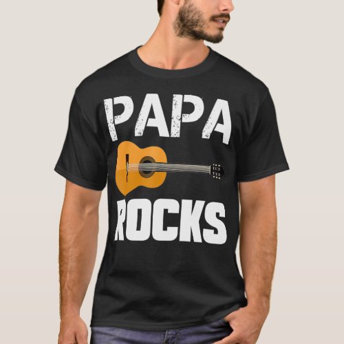 Papa Grandpa Rocks  Guitar Music Gift T_Shirt