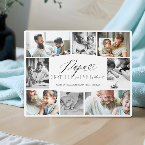 Papa Grateful for Every Moment Photo Collage Plaque