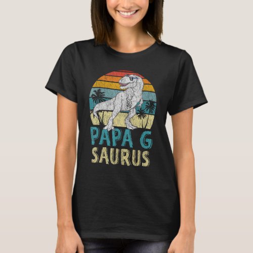 Papa Gsaurus T Rex Dinosaur Papa G Saurus Family M T_Shirt