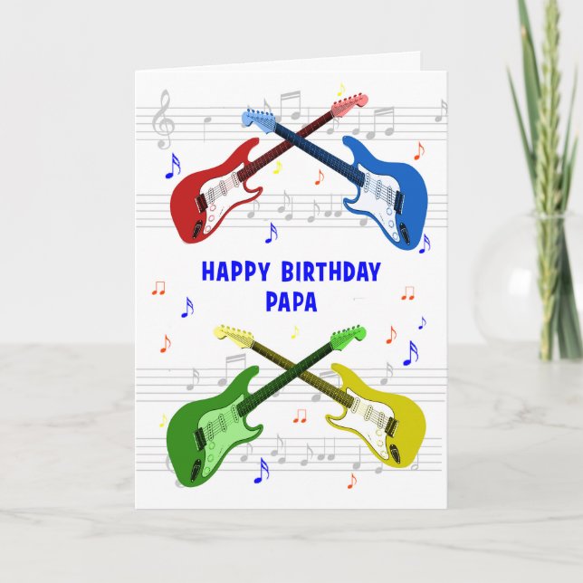 Papa Guitars Birthday Card (Front)