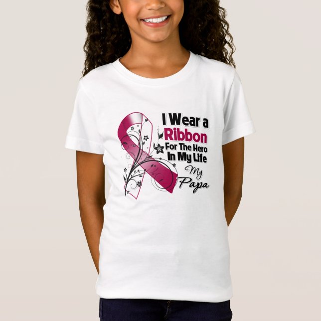 Papa Hero in My Life Head Neck Cancer T-Shirt (Front)