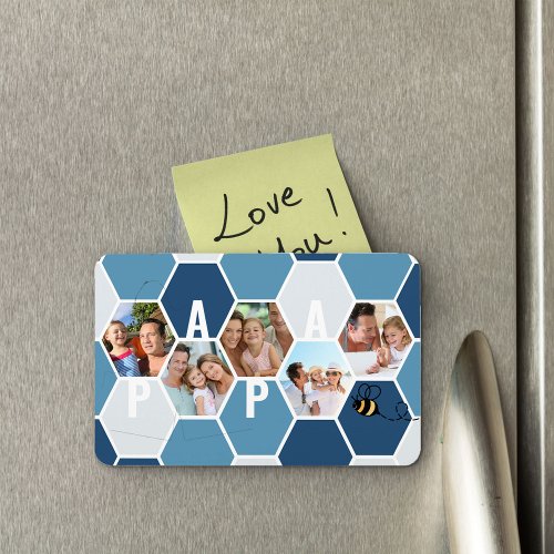 Papa Honeycomb Photo Collage 5 Photo 4  Letter Magnet