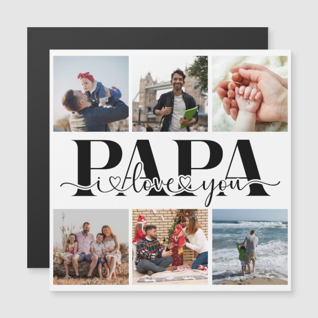 Papa I Love You Custom Photo Collage (Front/Back)
