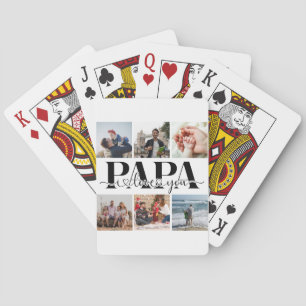 Papa I Love You Custom Photo Collage Poker Cards