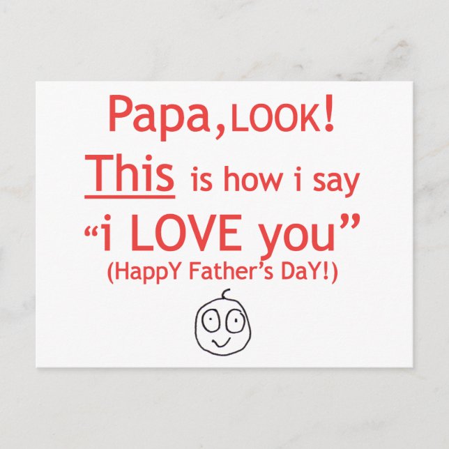 PaPa I love you! Postcard (Front)