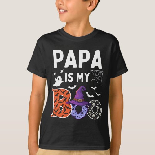 Papa Is My Boo Toddler Baby Cute Spooky Ghost T_Shirt