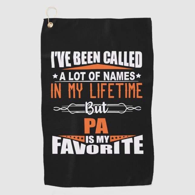 Papa Is My Favorite Name Golf Towel (Front)