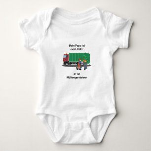 Papa Is My Hero Garbage Truck Driver Baby Bodysuit