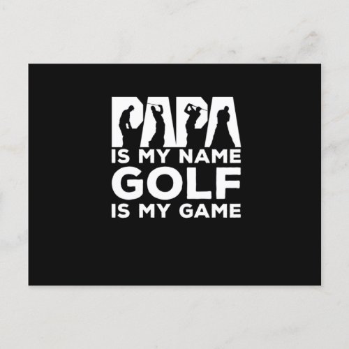 Papa Is My Name Golf Is My Game Golf Gift For Gran Postcard
