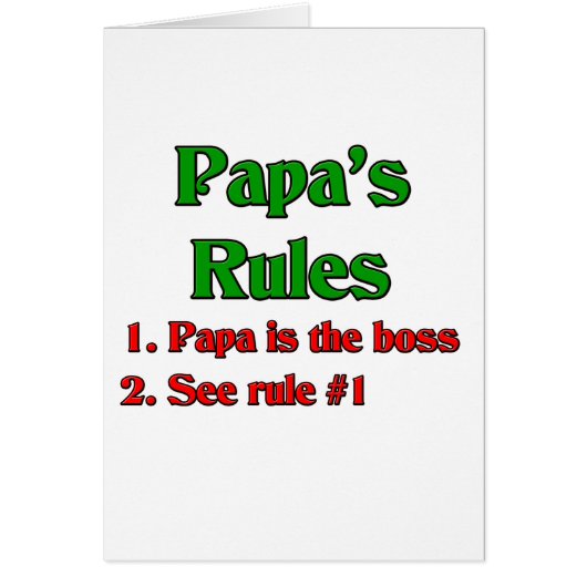 Papa Is The Boss Cards (Front)