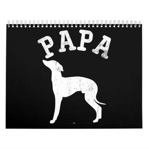 Papa Italian Greyhound Funny Gift Dad Calendar