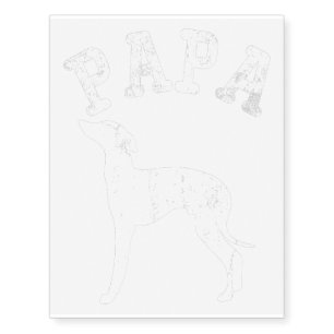 Papa Italian Greyhound Funny Gift Dad Temporary Tattoos
