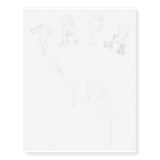 Papa Italian Greyhound Funny Gift Dad Temporary Tattoos (Front)