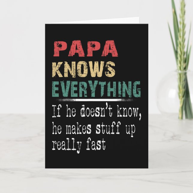Papa Knows Everything - Christmas Grandpa Gift  Card (Front)