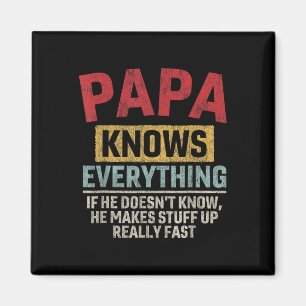 Papa Knows Everything Funny Father&#; s Day Papa Magnet