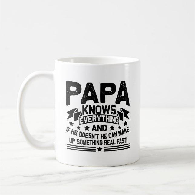 Papa Knows Everything Grandpa Father's Day Coffee Mug (Left)