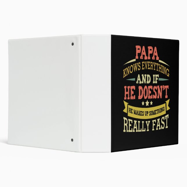 Papa Knows Everything If He Doesn't Know 3 Ring Binder (Background)
