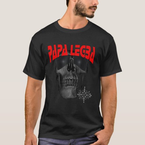 Papa Legba Lwa Papa Legba Voodoo Hoodo Loa Veve T_Shirt