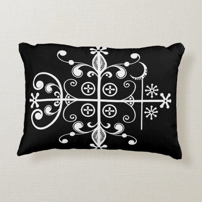 Papa Legba Veve Voodoo Art Pillow (Back)
