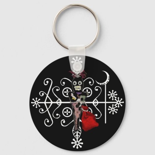 Papa Legba Voodoo Doll Veve Keychain