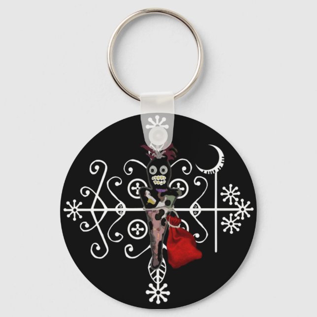Papa Legba Voodoo Doll Veve Keychain (Front)