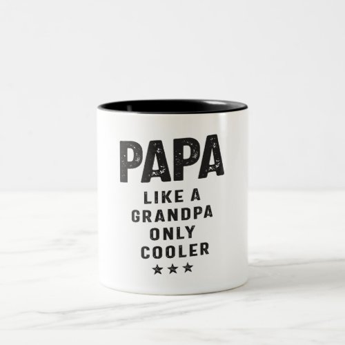 Papa Like a Grandpa Only Cooler _ Grandpa  Two_Tone Coffee Mug