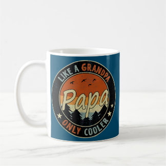 Papa Like A Grandpa Only Cooler Vintage Retro Coffee Mug