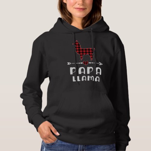 Papa Llama Christmas Red Plaid Buffalo Family Matc Hoodie