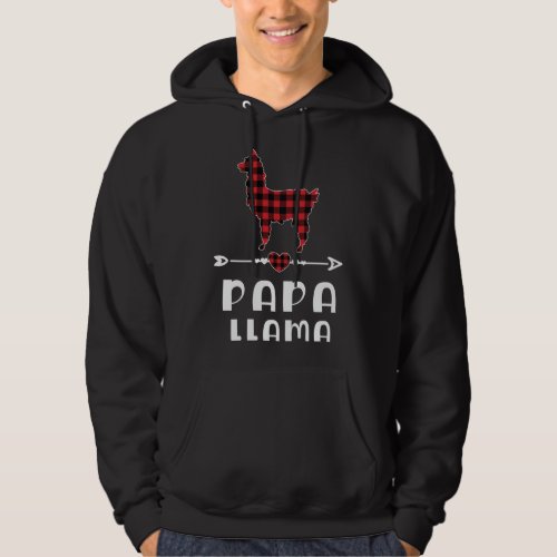 Papa Llama Christmas Red Plaid Buffalo Family Matc Hoodie