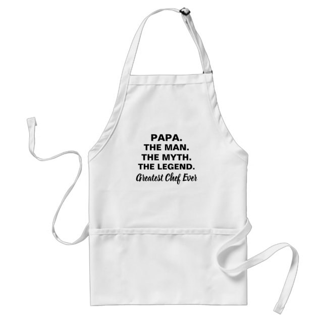 Papa Man Myth Legend Funny Quote Chef Adult Apron (Front)