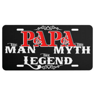 PAPA Man Myth Legend License Plate