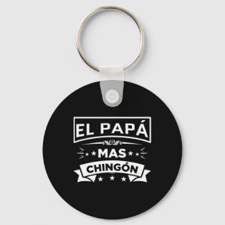 Papa Mas Chingon Funny Spanish Mexican Fathers Day Keychain