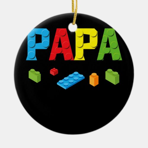Papa Master Builder Building Bricks Blocks Family Ceramic Ornament