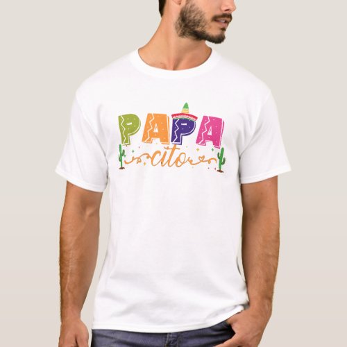 Papa Matching 1st birthday Fiesta Party Mexican   T_Shirt