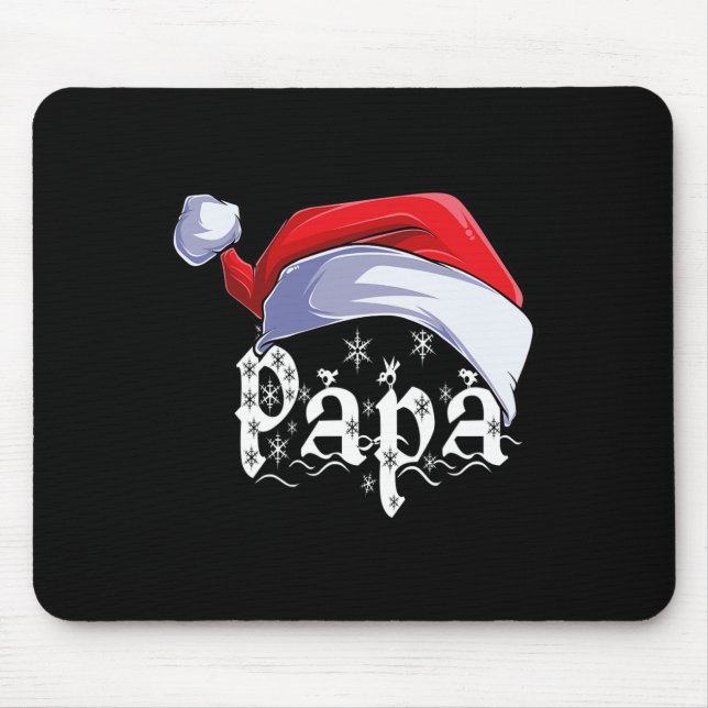 Papa Merry Christmas Santa Claus Xmas Family Match Mouse Pad (Front)