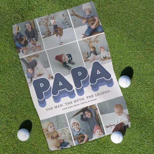 Papa Modern Photo Collage Golf Towel