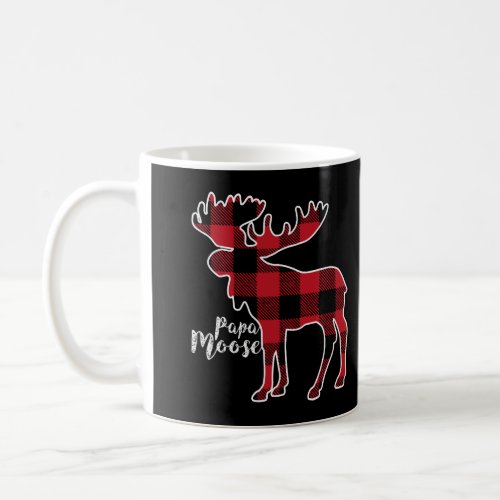 Papa Moose Red Plaid Buffalo Matching Family Pajam Coffee Mug