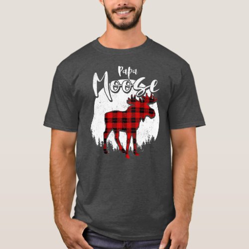 Papa Moose Red Plaid Buffalo Matching Family T_Shirt