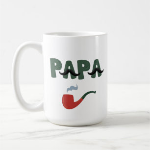 Papa mustache funny fathers day  coffee mug