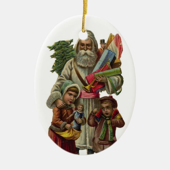 Papa Noel Ceramic Ornament (Front)