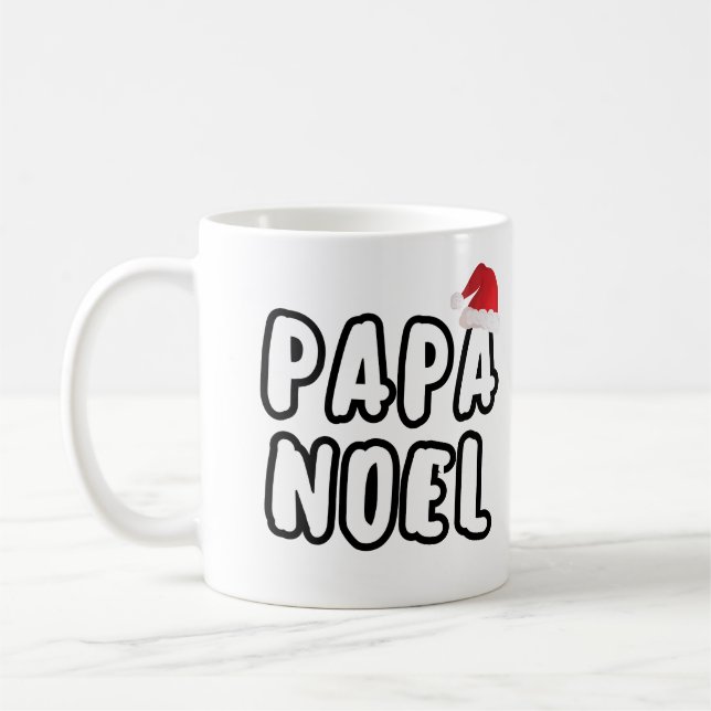 Papa Noel Santa Hat Christmas Typography Coffee Mug (Left)