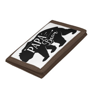 Papa Novelty Bear Funny Retro Trifold Wallet