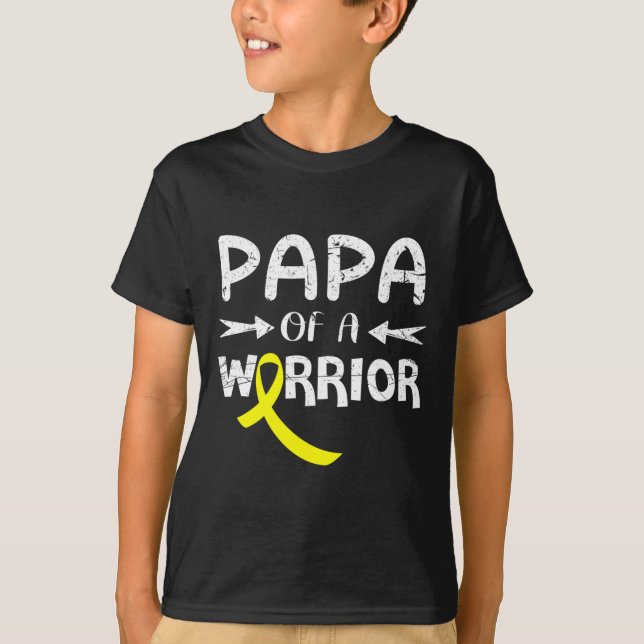 Papa Of A Warrior Against Father Childhood Cancer  T-Shirt (Front)