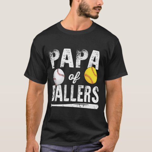 Papa Of Ballers Shirt Baseball Softball 
