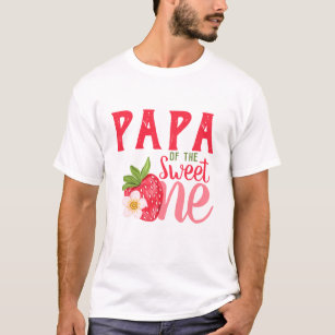 Papa Of Sweet One Strawberry 1st birthday Party T-Shirt