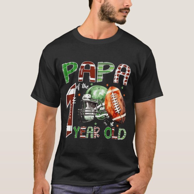 Papa Of The 1 Year Old Football Lover 1st Birthday T-Shirt (Front)