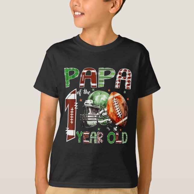 Papa Of The 1 Year Old Football Lover 1st Birthday T-Shirt (Front)