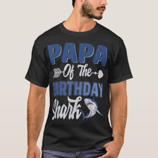 Papa Of The Birthday Boy Shark Ocean Matching Fami T-Shirt