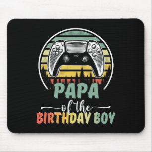 Papa Of The Birthday Boy Video Gamer Matching Fami Mouse Pad