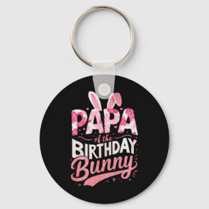 Papa Of The Birthday Bunny Family Matching Party S Keychain